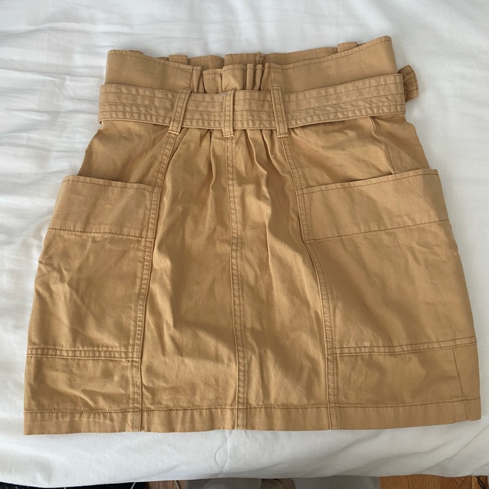 Khaki belted miniskirt